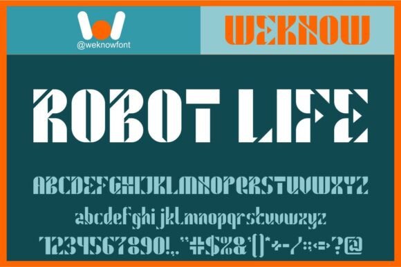 Robot Life Font for Creative Design