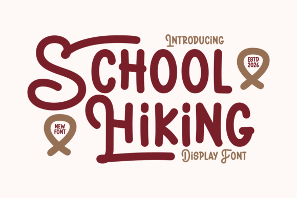 School Hiking Font for Creative Makers